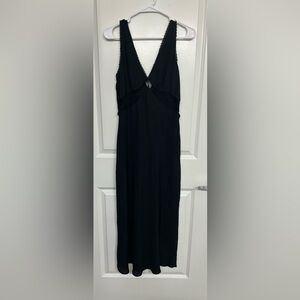 Wild Fable Black Lace Trim Slip Midi Dress Women’s Small